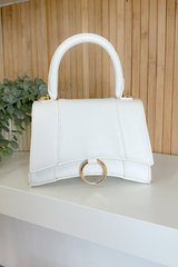 Chic Top Handle Purse - White
